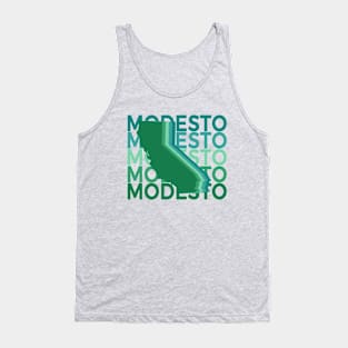 Modesto California Green Repeat Tank Top